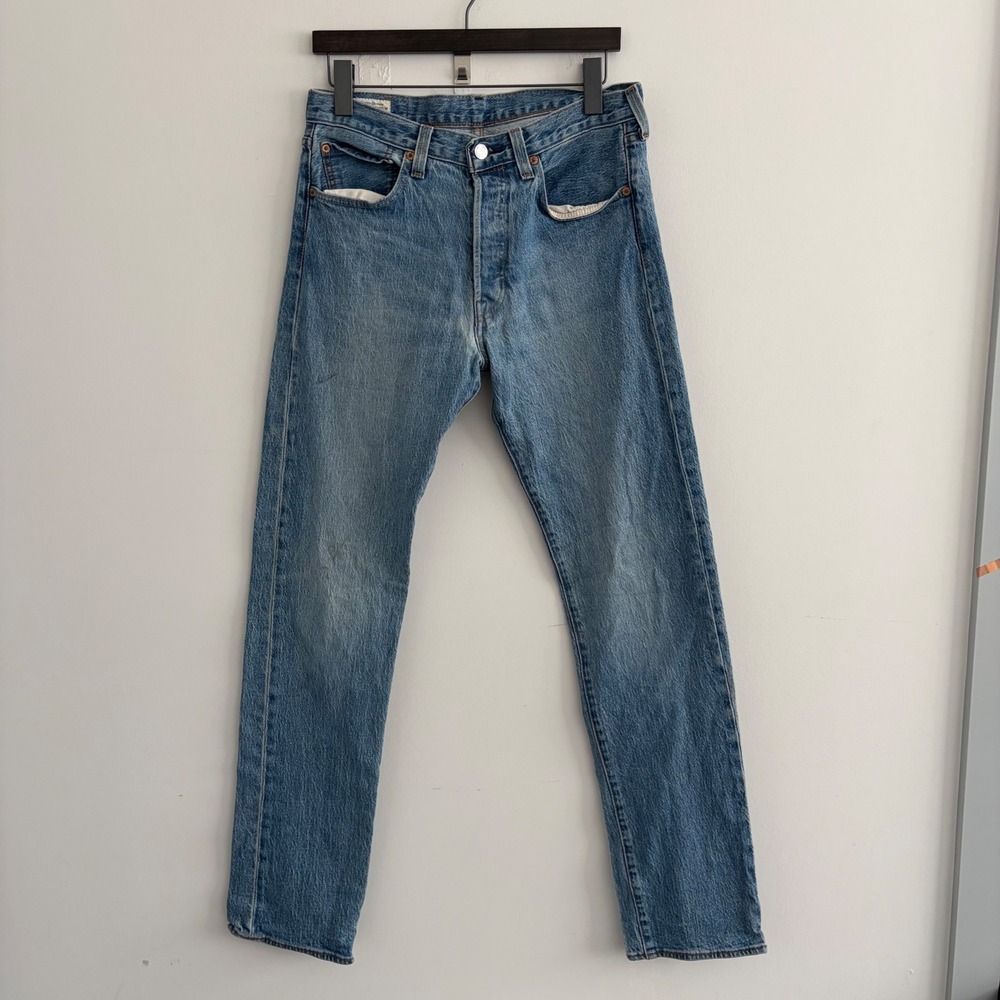 Levis Premium 501 Original Fit Jeans Blue Denim Mens W31 L34